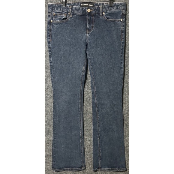 Express Denim - EXPRESS Jeans Barely Boot Stella Low Rise Dark Wash Denim Women's Size 12R